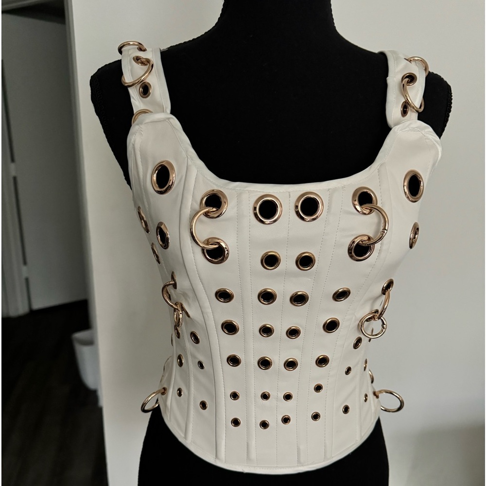 Corset with gold rings and grommets